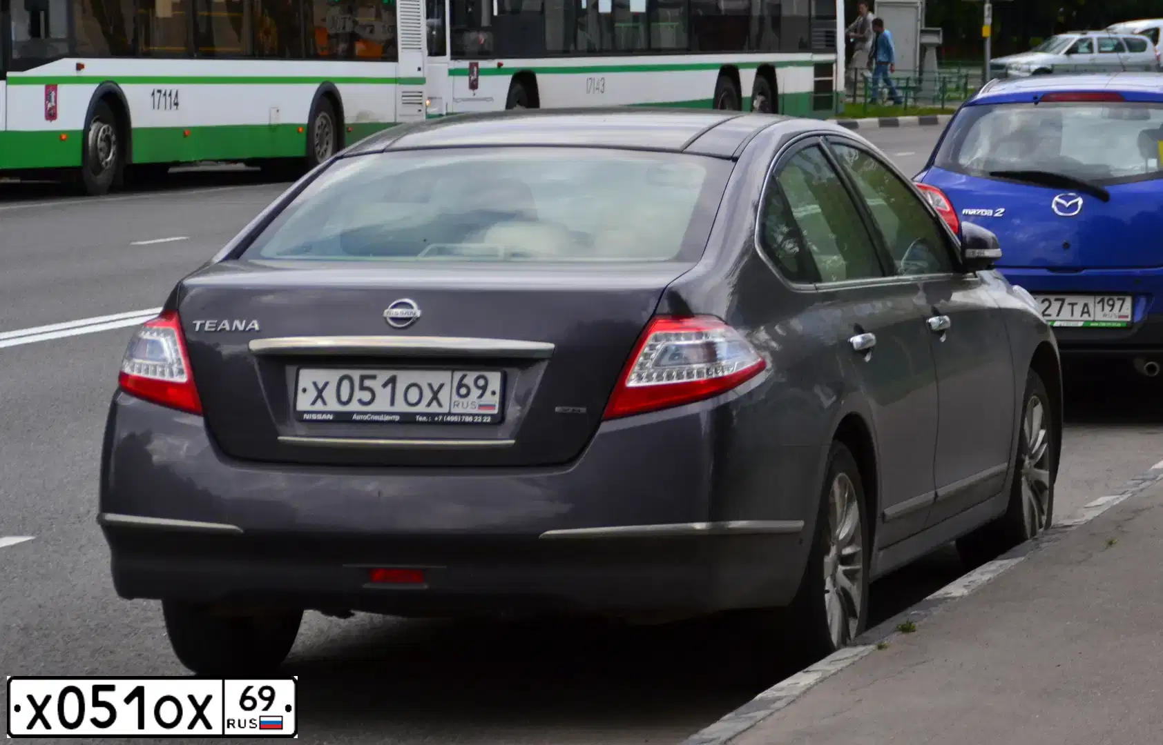 Фото автомобиля NISSAN TEANA, 2011 — госномер С117КХ39. Цвет: СЕРО-СИРЕНЕВЫЙ
