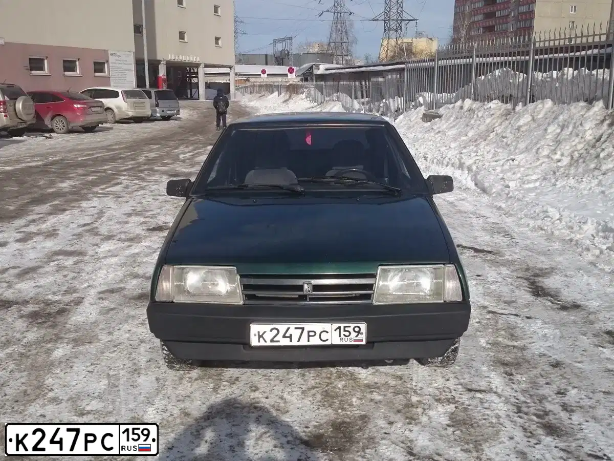 Фото автомобиля LADA 2109 SAMARA, 2004 — госномер К247РС159. Цвет: Темно-зеленый