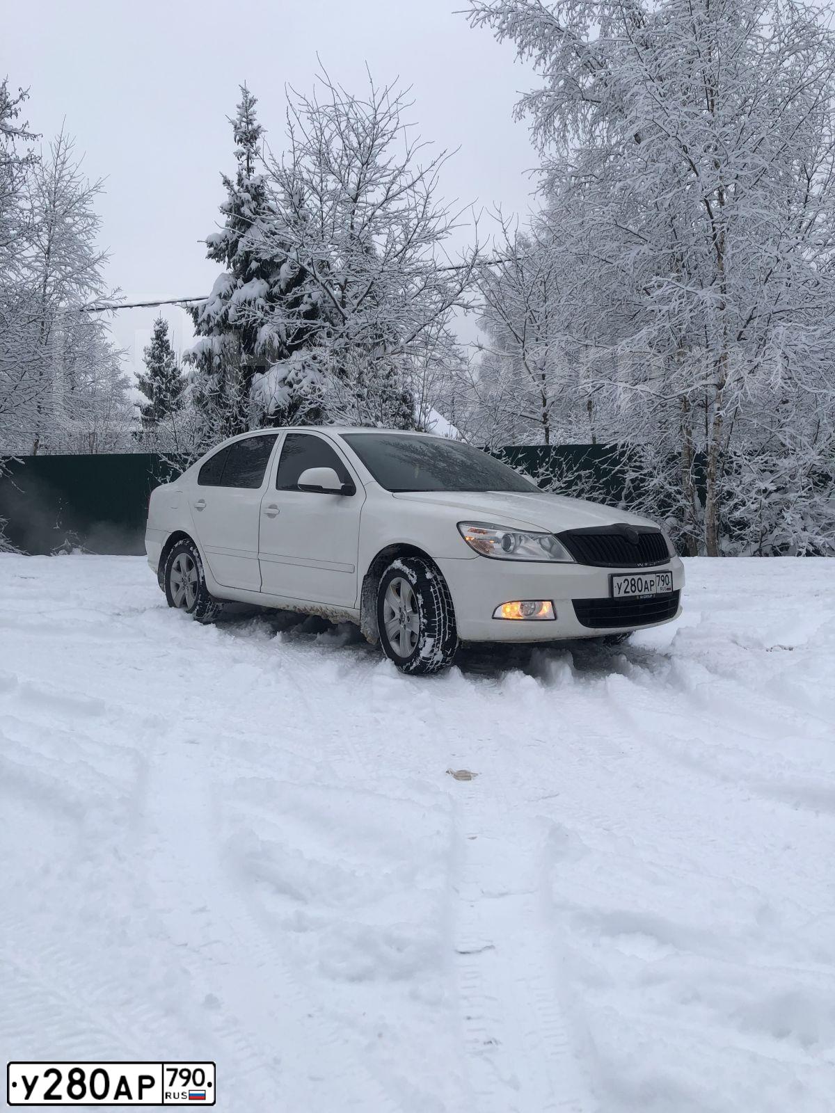 Фото автомобиля SKODA OCTAVIA, 2010 — госномер У280АР790. Цвет: Белый
