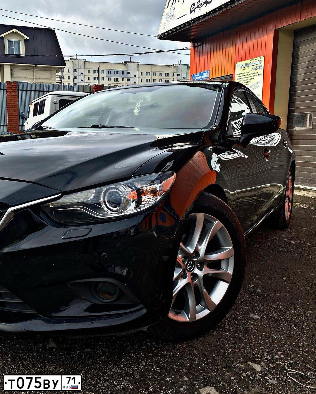 Фото автомобиля MAZDA 6, 2013 — госномер Т075ВУ71. Цвет: ЧЕРНЫЙ
