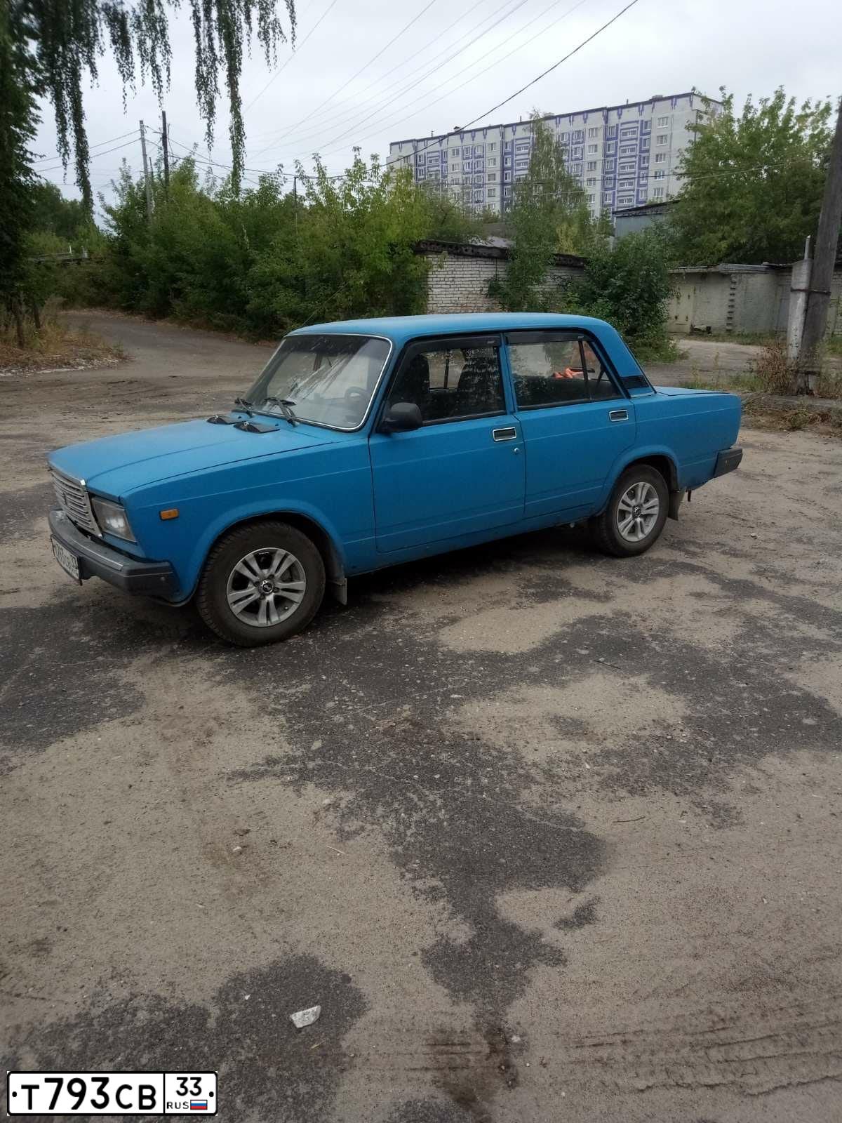 Фото автомобиля ВАЗ 21074 LADA 2107, 2006 — госномер Х051ТН33. Цвет: синий