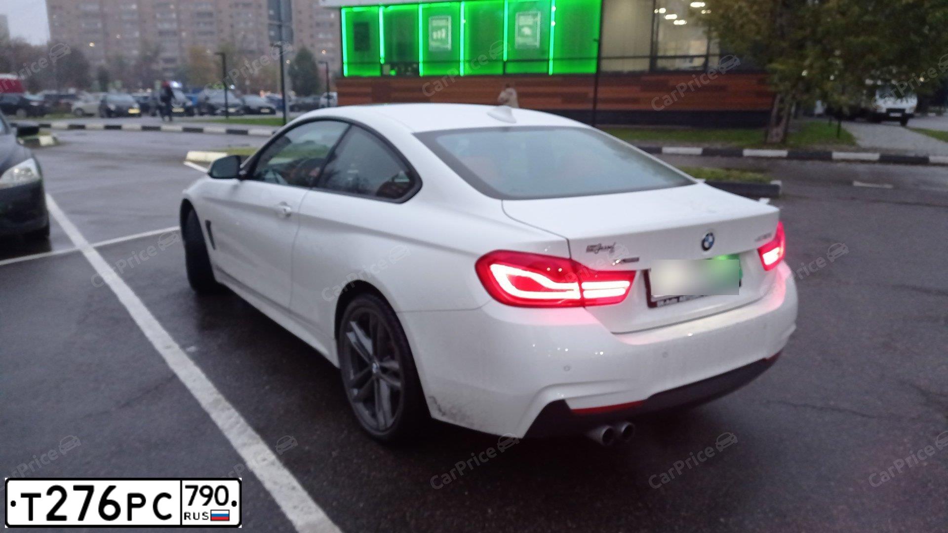 Фото автомобиля BMW 430XI, 2017 — госномер У675ОУ797. Цвет: Белый