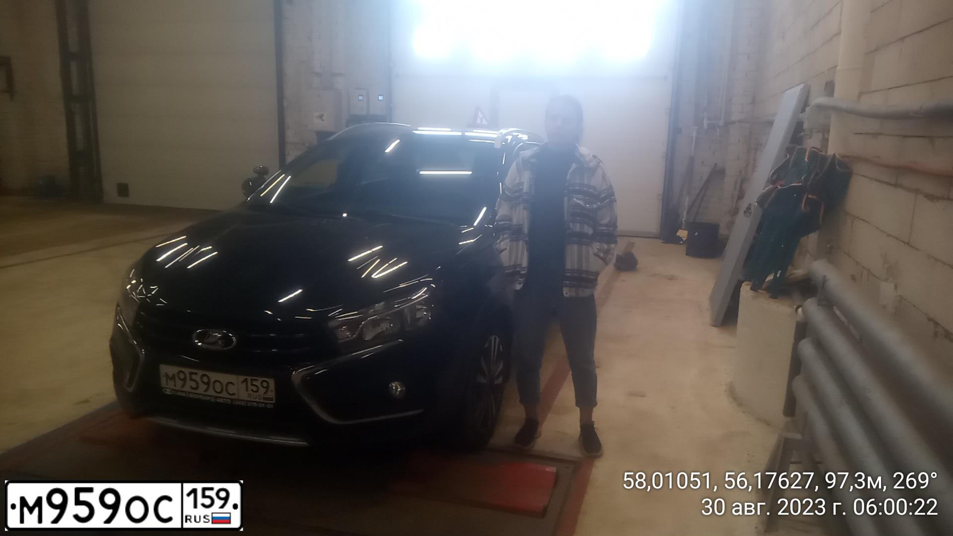 Фото автомобиля LADA VESTA, 2019 — госномер М959ОС159. Цвет: ЧЕРНЫЙ