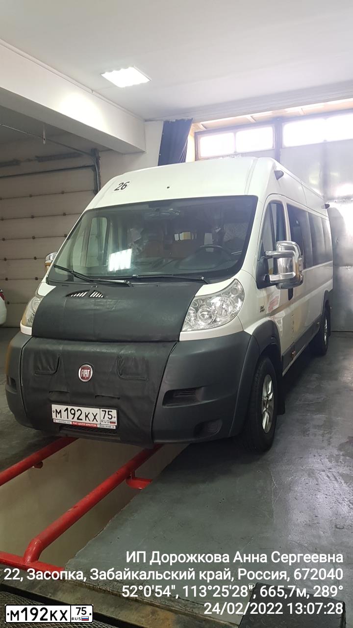 Фото автомобиля FIAT DUCATO, 2014 — госномер М192КХ75. Цвет: Белый