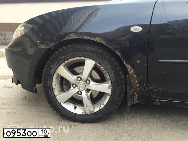 Фото автомобиля MAZDA 3, 2004 — госномер О953ОО10. Цвет: ЧЕРНЫЙ
