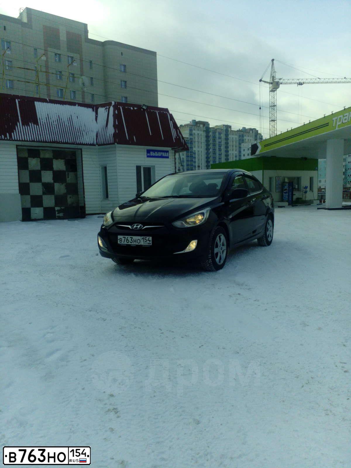 Фото автомобиля HYUNDAI SOLARIS, 2012 — госномер В763НО154. Цвет: ЧЕРНЫЙ