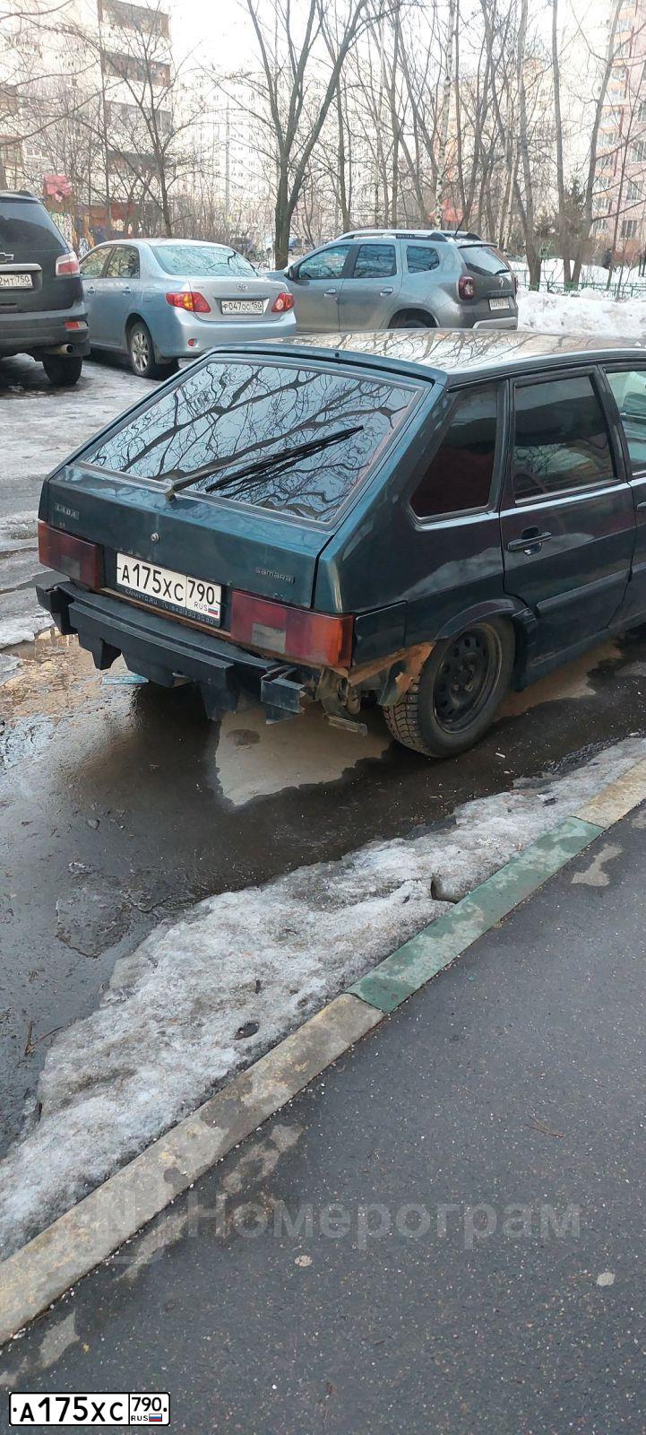 Фото автомобиля LADA 2114 SAMARA, 2012 — госномер А175ХС790. Цвет: сине-зеленый