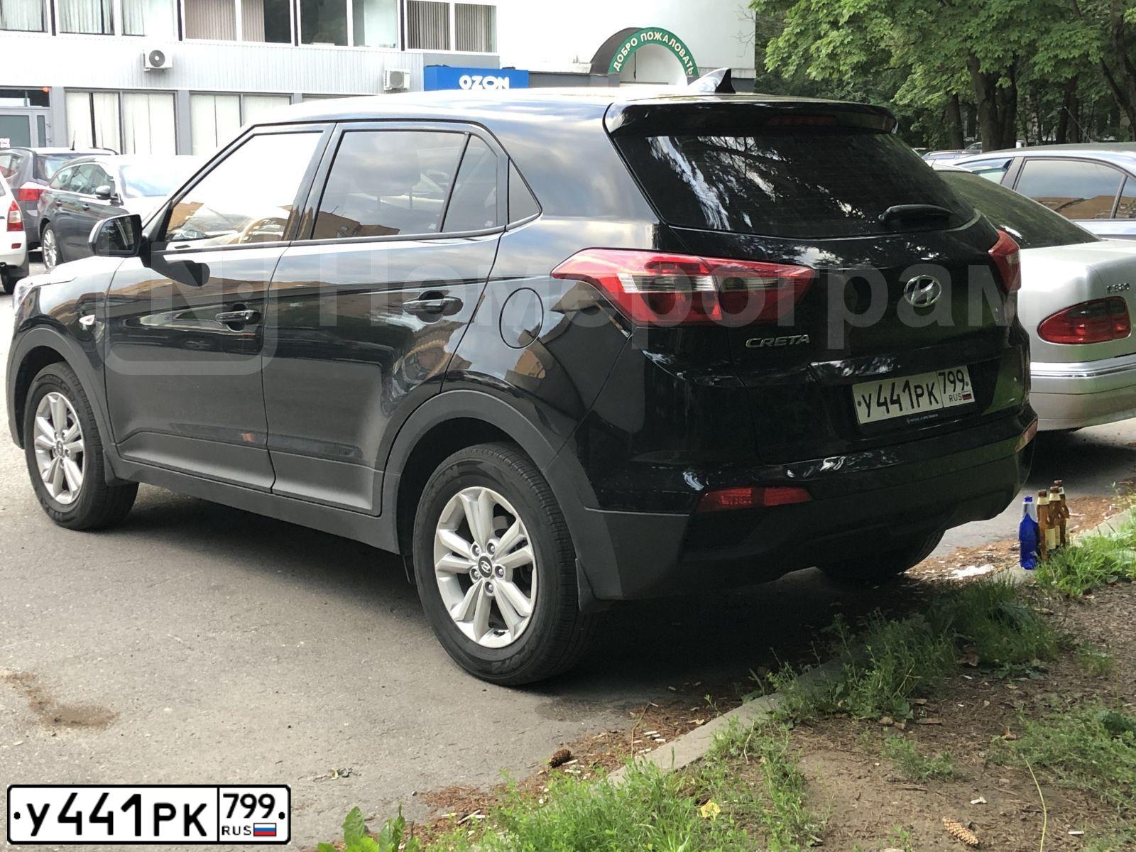 Фото автомобиля HYUNDAI CRETA, 2019 — госномер У441РК799. Цвет: ЧЕРНЫЙ