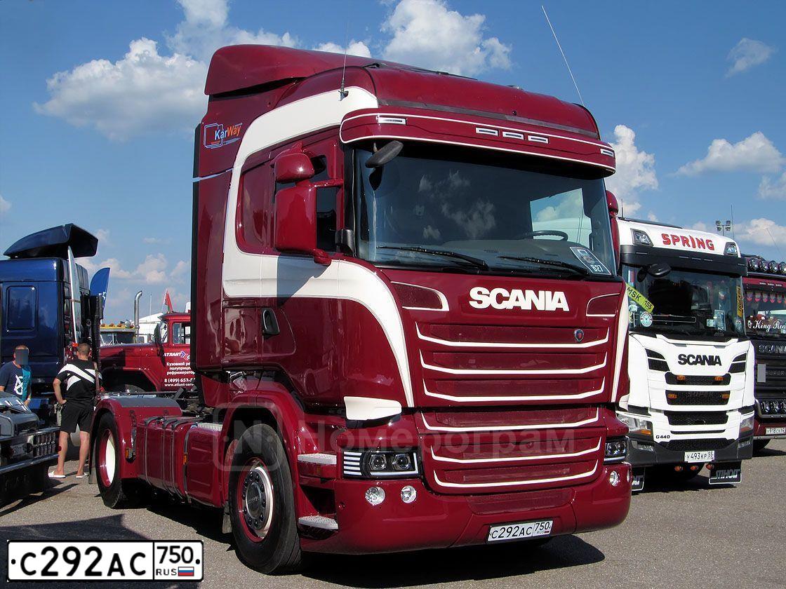 Фото автомобиля SCANIA SERIE R /4X2/, 2014 — госномер С292АС750. Цвет: КРАСНЫЙ