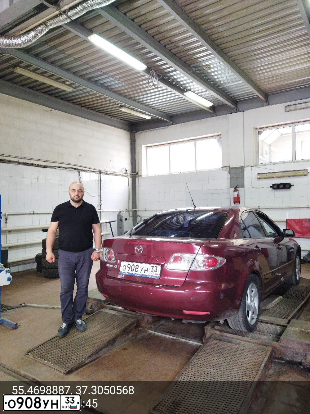 Фото автомобиля MAZDA A 6, 2003 — госномер К086ОС180. Цвет: Красный