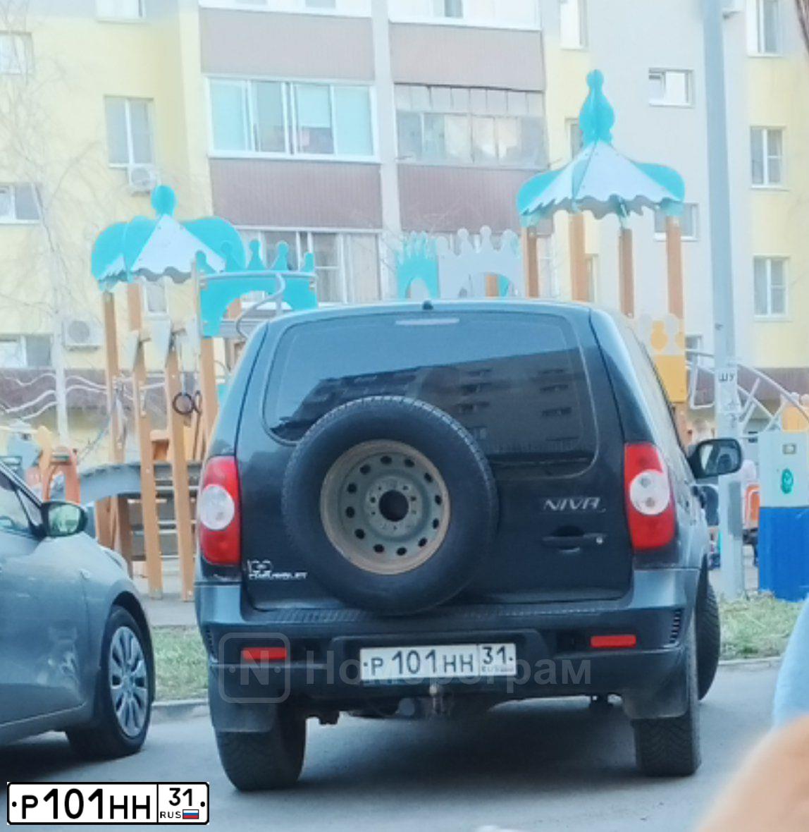 Фото автомобиля CHEVROLET NIVA, 2011 — госномер Р101НН31. Цвет: Черно-синий металлик