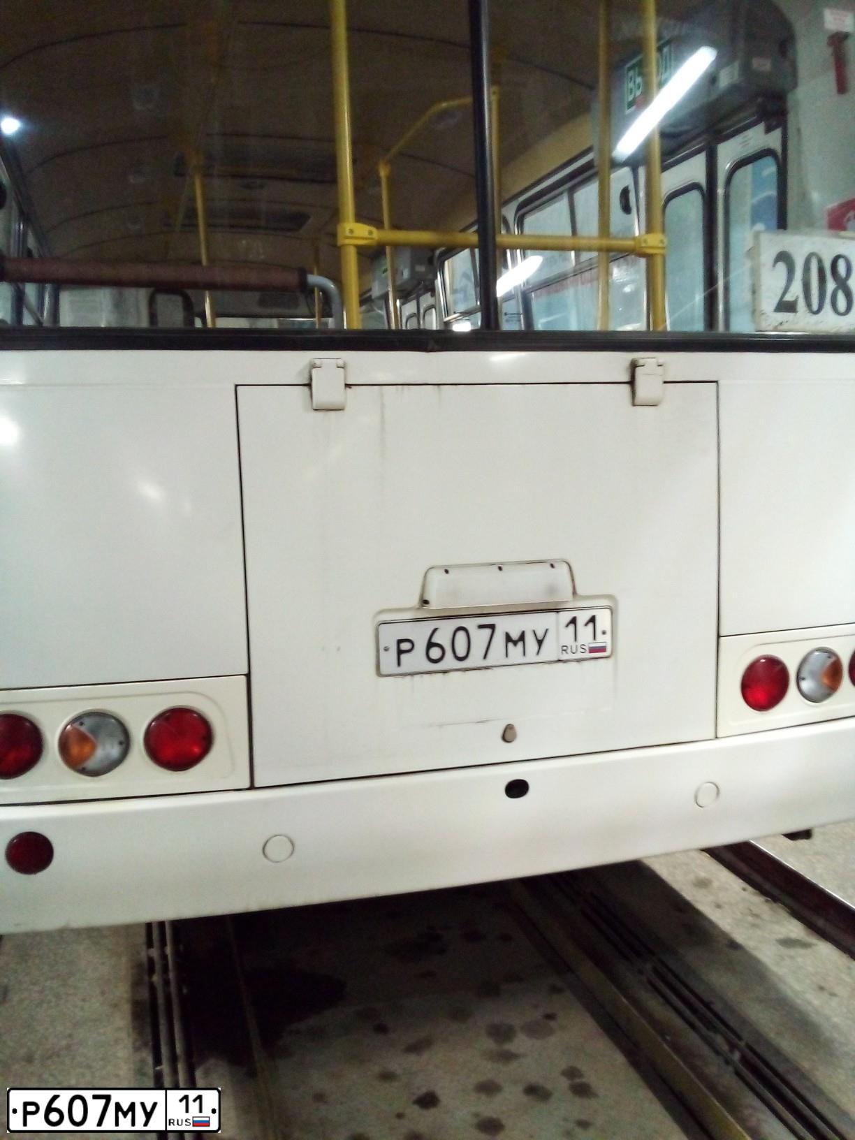 Фото автомобиля PAZ Z 3205, 2019 — госномер Р607МУ11. Цвет: Белый
