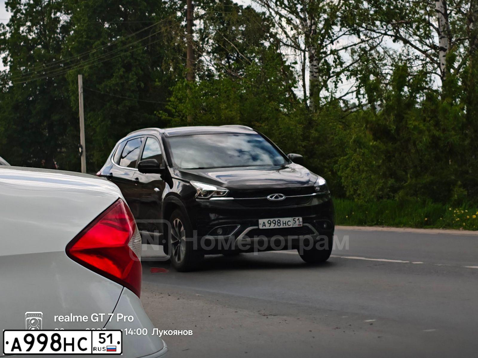 Фото автомобиля CHERY TIGGO, 2019 — госномер А998НС51. Цвет: ЧЕРНЫЙ
