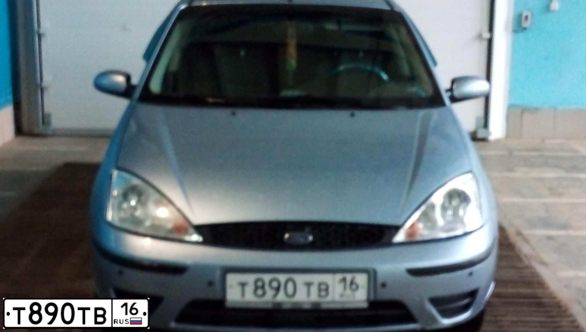 Фото автомобиля FORD FOCUS, 2004 — госномер Т890ТВ16. Цвет: СВЕТЛО-СЕРО-ГОЛУБОЙ