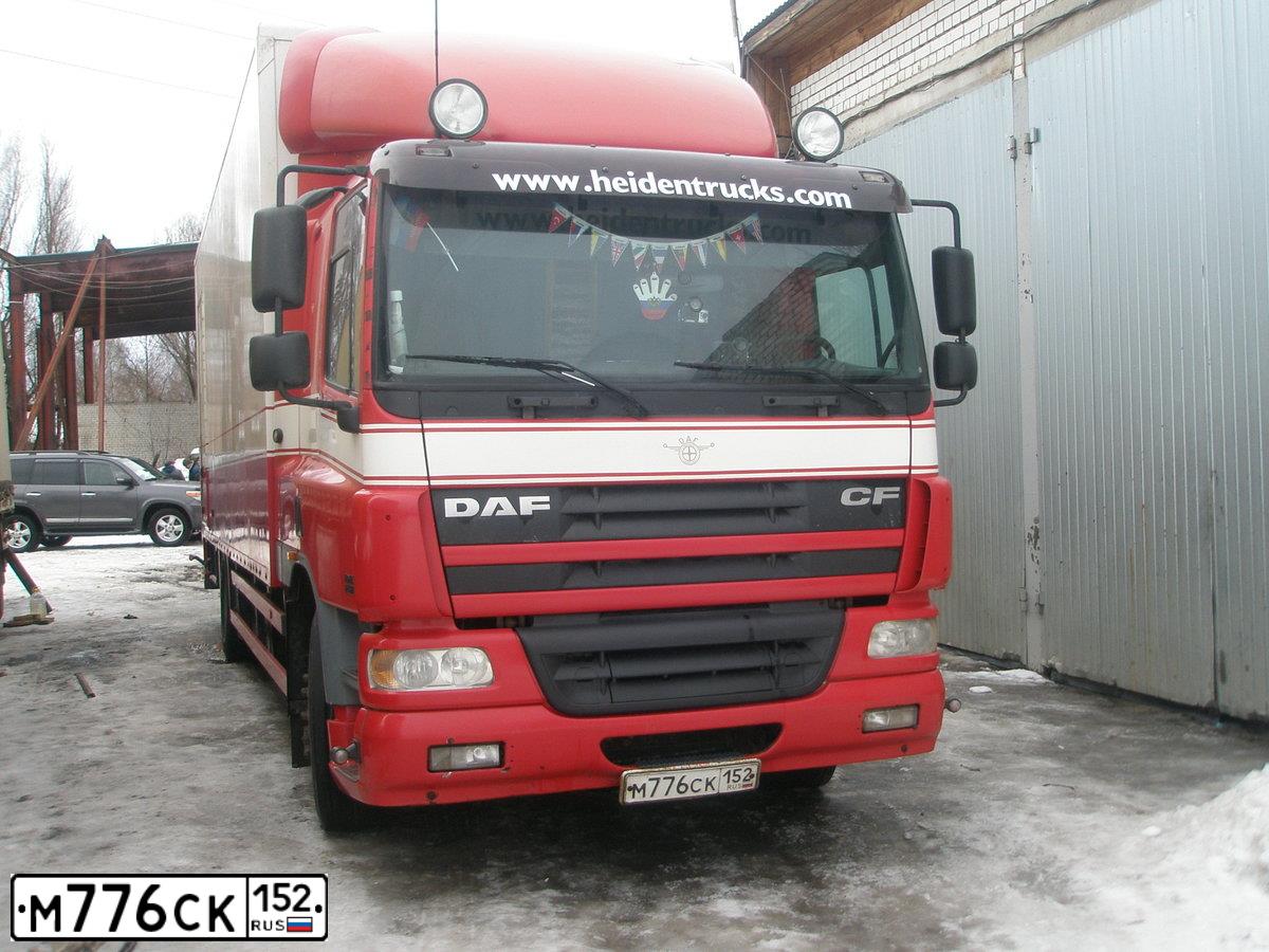 Фото автомобиля DAF CF 75 FA /4X2/, 2005 — госномер М776СК152. Цвет: КРАСНЫЙ