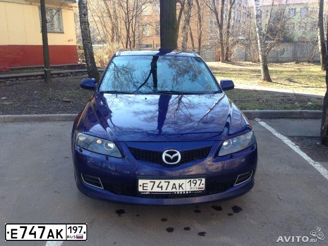 Фото автомобиля MAZDA 6, 2005 — госномер Е747АК197. Цвет: СИНИЙ