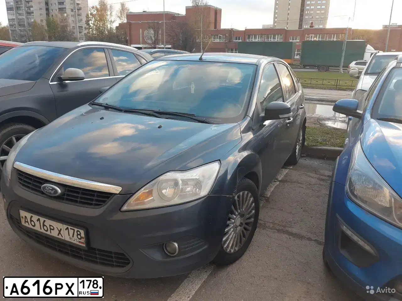 Фото автомобиля FORD FOCUS, 2009 — госномер А616РХ178. Цвет: ТЕМНО-СЕРЫЙ