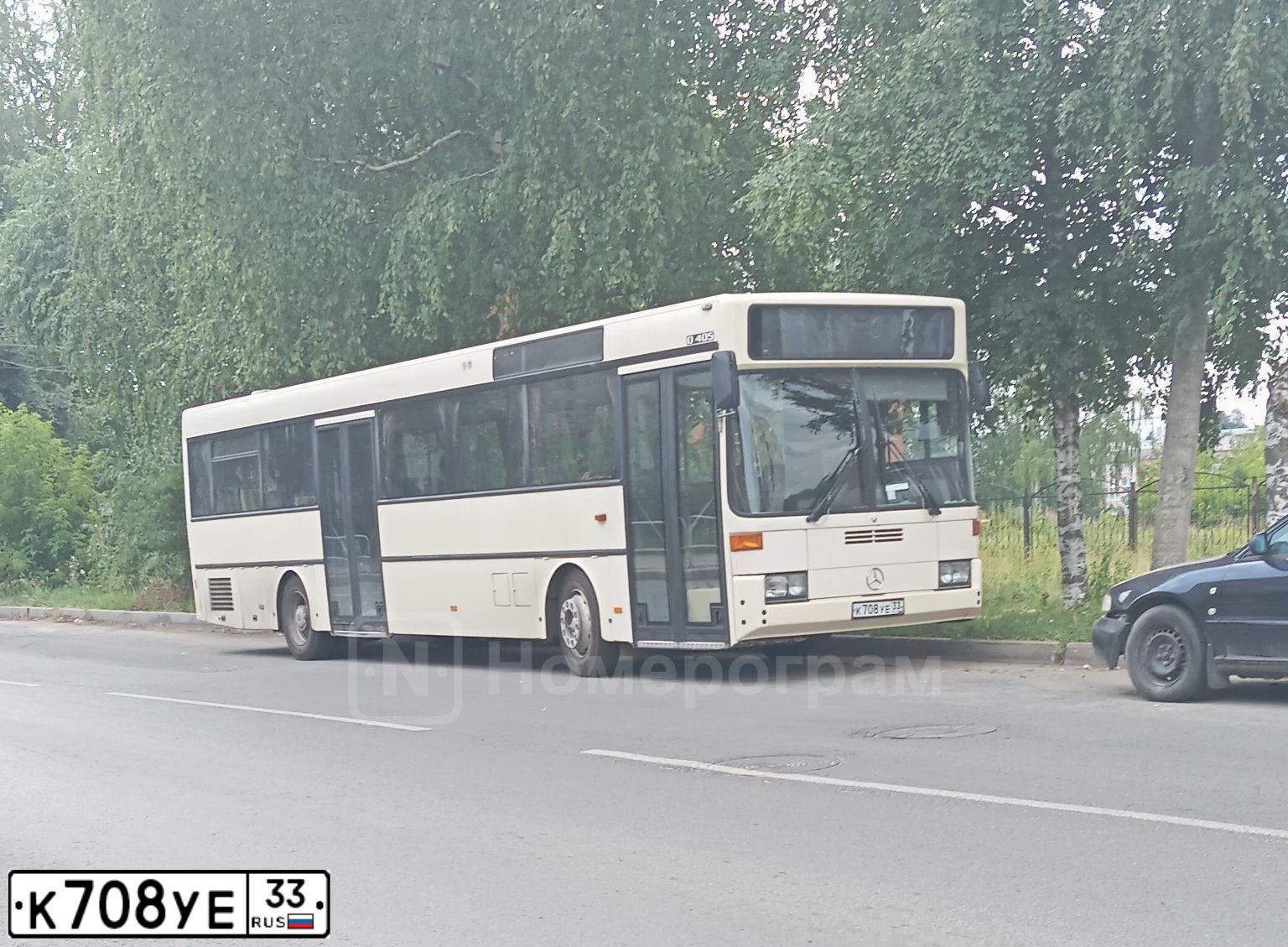 Фото автомобиля MERCEDES O 345 CONECTO, 1997 — госномер К708УЕ33. Цвет: Белый