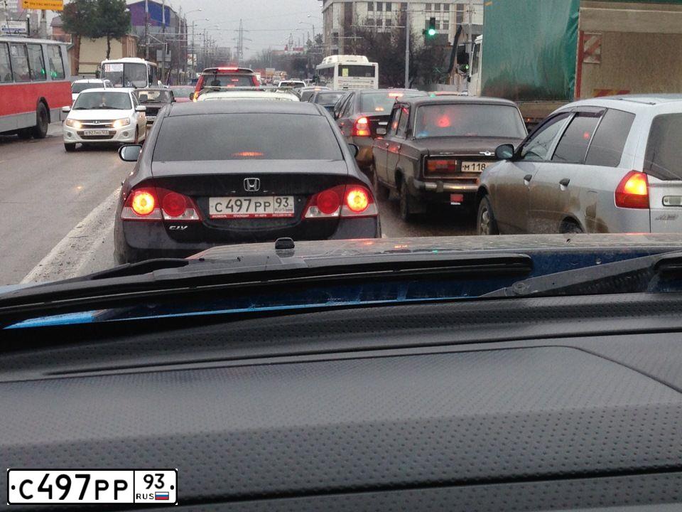 Фото автомобиля HONDA CIVIC, 2008 — госномер С497РР93. Цвет: ЧЕРНЫЙ