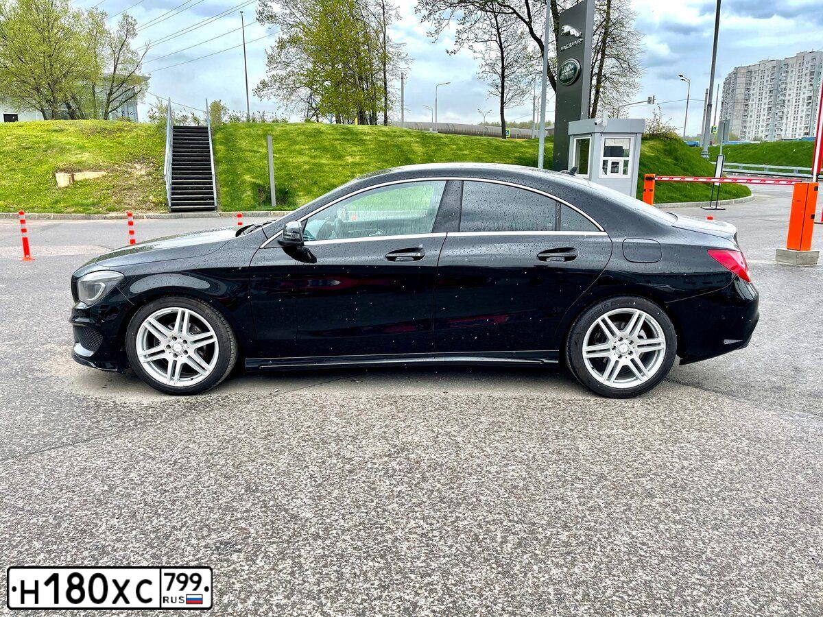 Фото автомобиля MERCEDES CLA-KLASSE, 2015 — госномер Р155НТ46. Цвет: ЧЕРНЫЙ