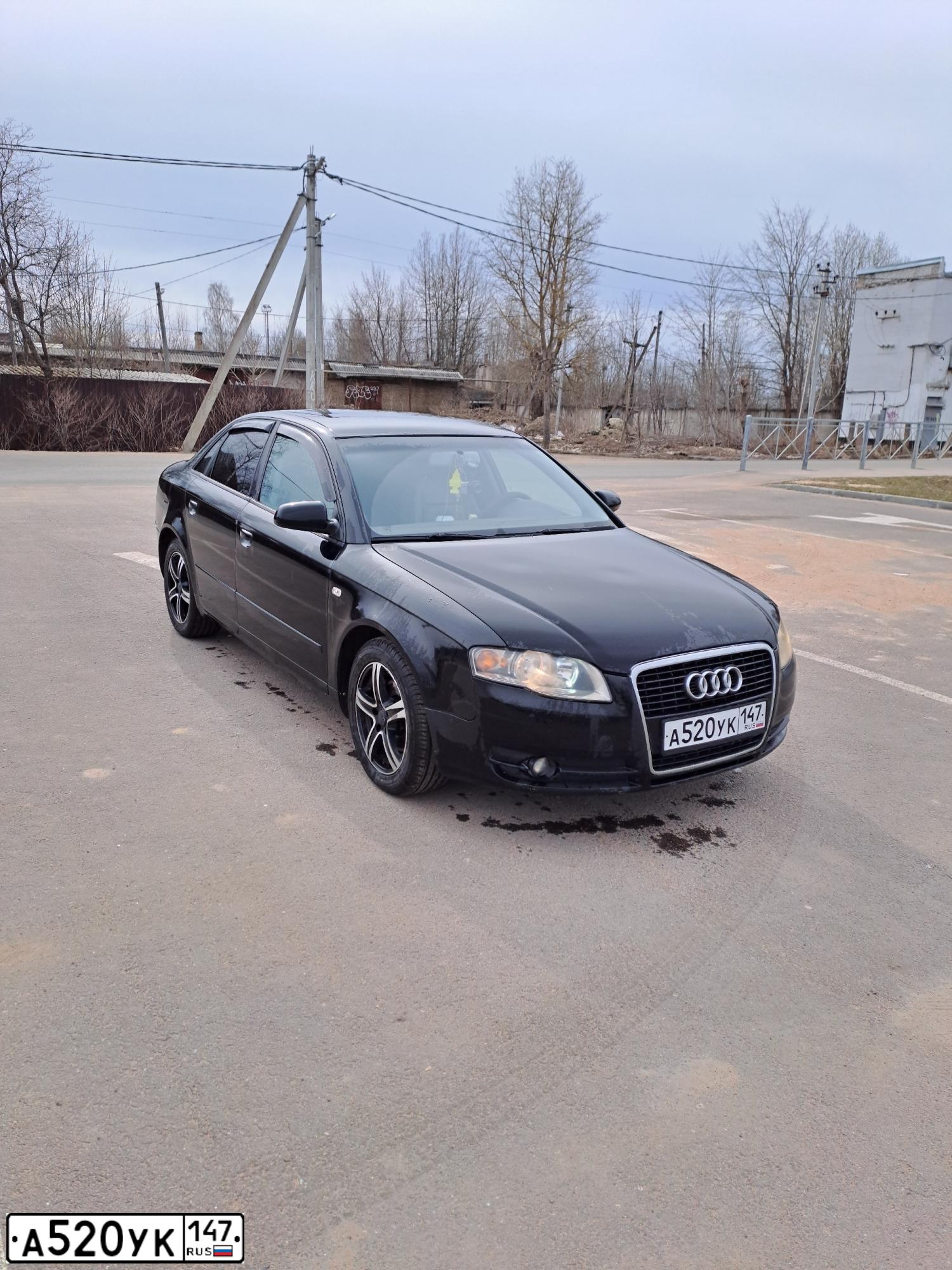 Фото автомобиля AUDI A4, 2005 — госномер А520УК147. Цвет: ЧЕРНЫЙ