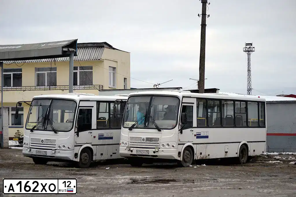Фото автомобиля PAZ 3204, 2014 — госномер А162ХО12. Цвет: Белый