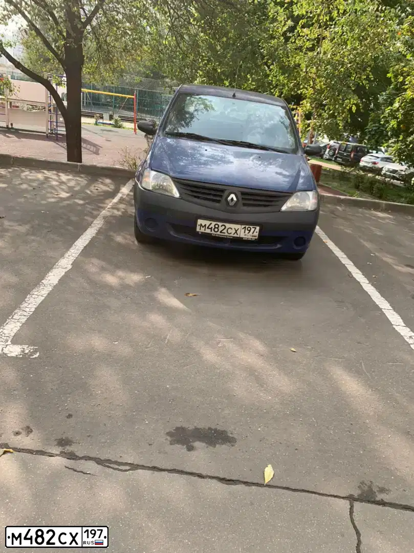 Фото автомобиля RENAULT LOGAN, 2007 — госномер М482СХ197. Цвет: СИНИЙ ТЕМНЫЙ