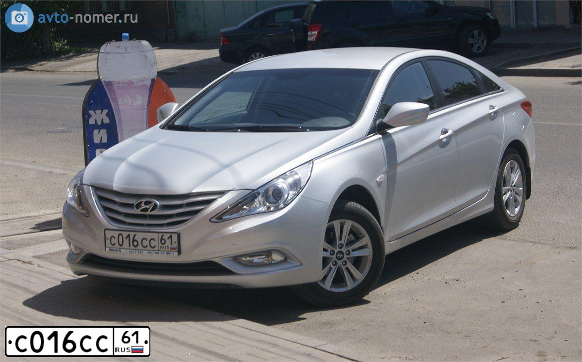 Фото автомобиля HYUNDAI SONATA, 2011 — госномер С016СС61. Цвет: СЕРЫЙ