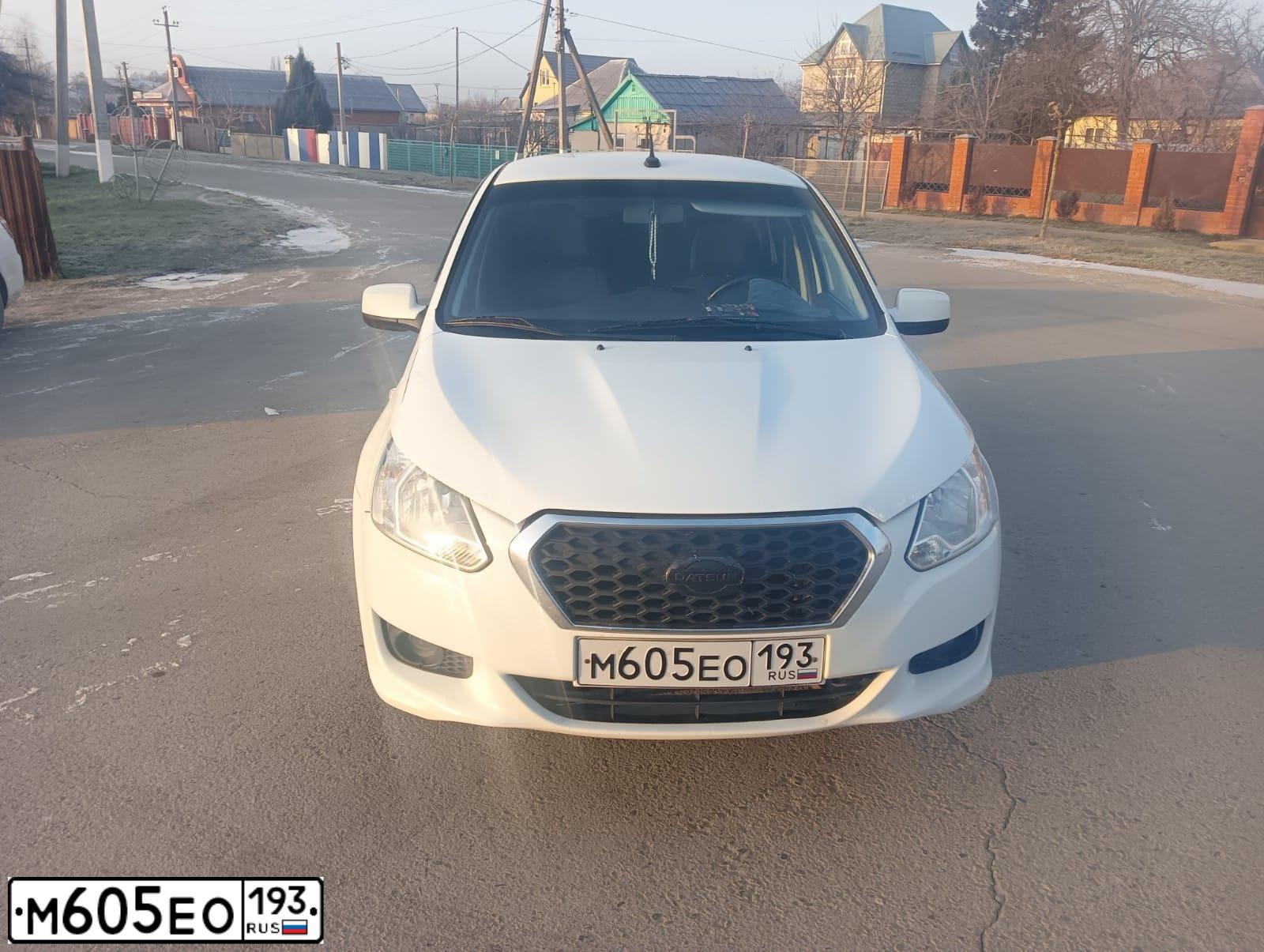 Фото автомобиля DATSUN ON-DO, 2018 — госномер Р125ТТ750. Цвет: Белый