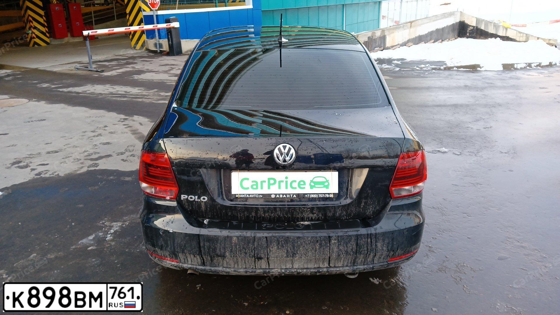 Фото автомобиля VOLKSWAGEN POLO, 2016 — госномер К898ВМ761. Цвет: ЧЕРНЫЙ