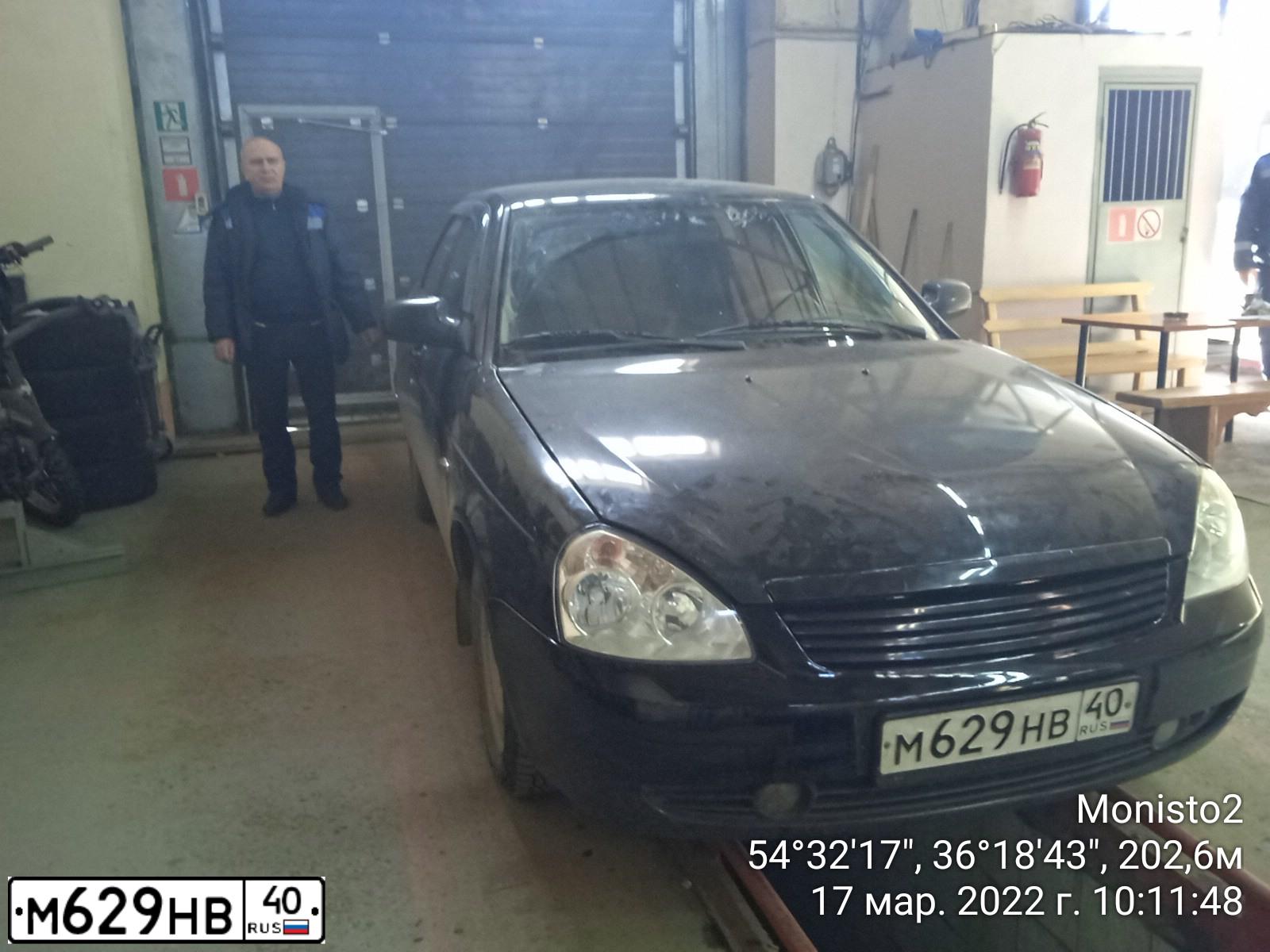 Фото автомобиля LADA PRIORA, 2010 — госномер С414КВ40. Цвет: Сине-Черный