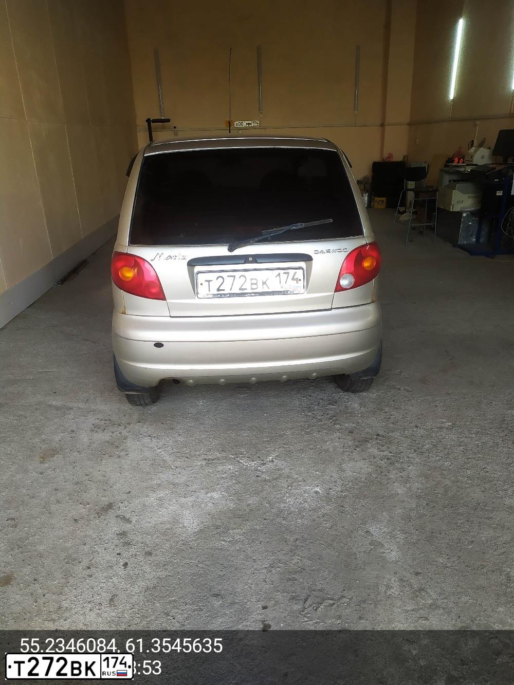 Фото автомобиля DAEWOO MATIZ, 2008 — госномер Т272ВК174. Цвет: ПЕРЛАМУТРОВО-СЕРЕБР