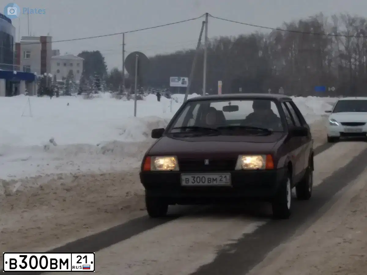 Фото автомобиля LADA 2109 SAMARA, 2004 — госномер В300ВМ21. Цвет: ВИШНЕВЫЙ