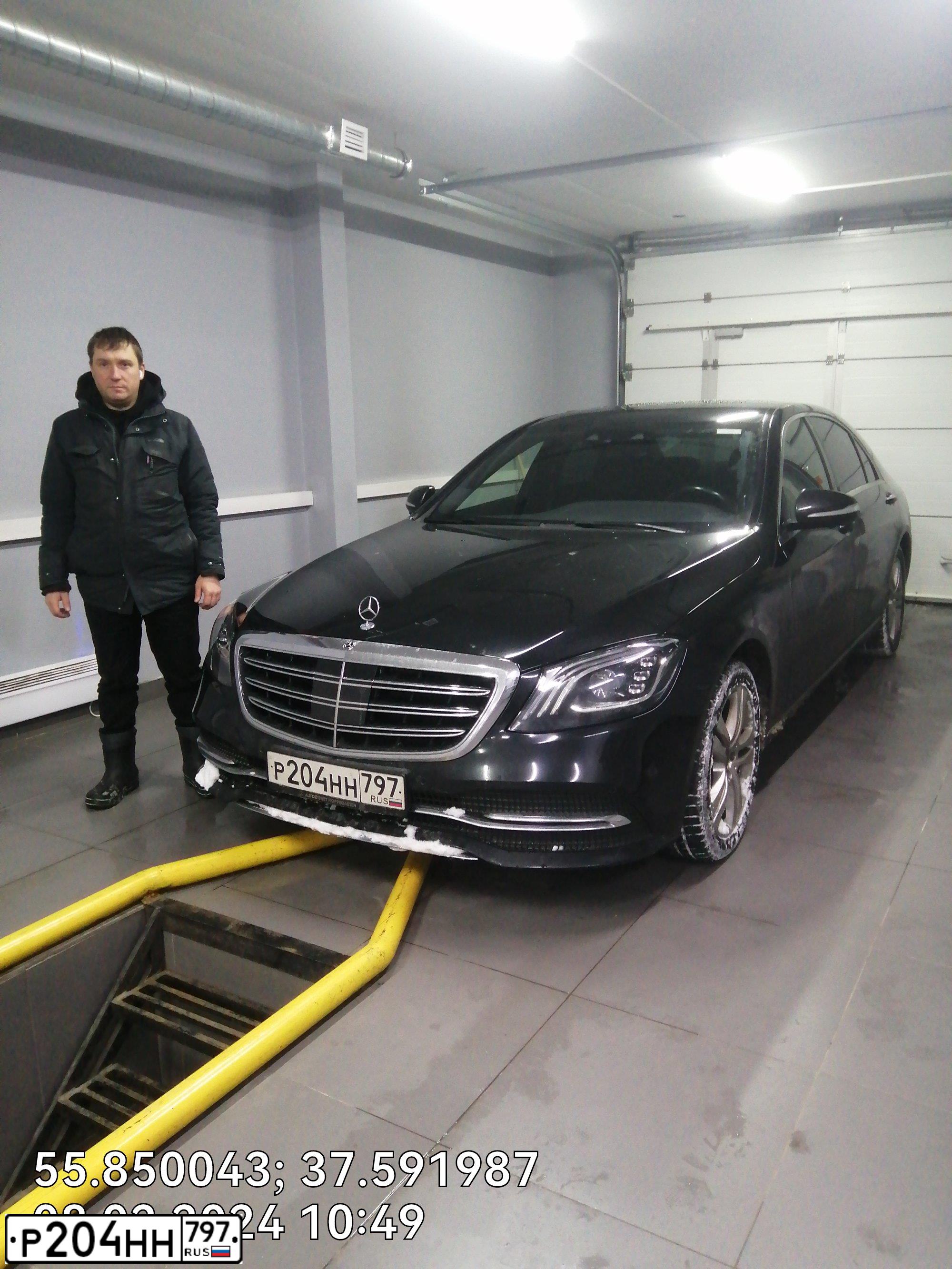 Фото автомобиля MERCEDES-BENZ МЕРСЕДЕС-БЕНЦ S 400 D 4MATIC, 2020 — госномер Р204НН797. Цвет: ЧЕРНЫЙ