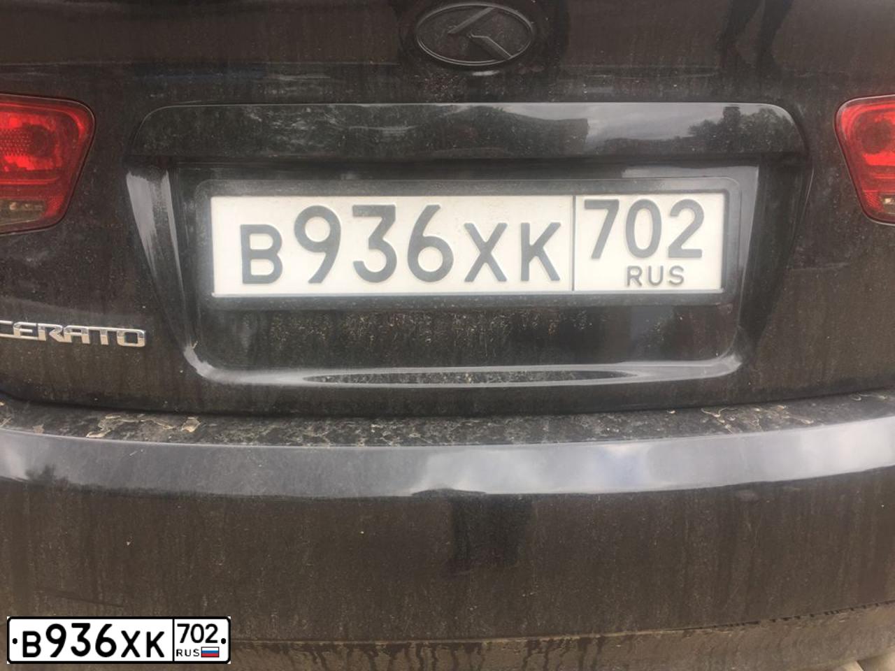 Фото автомобиля KIA CERATO, 2011 — госномер В936ХК702. Цвет: ЧЕРНЫЙ
