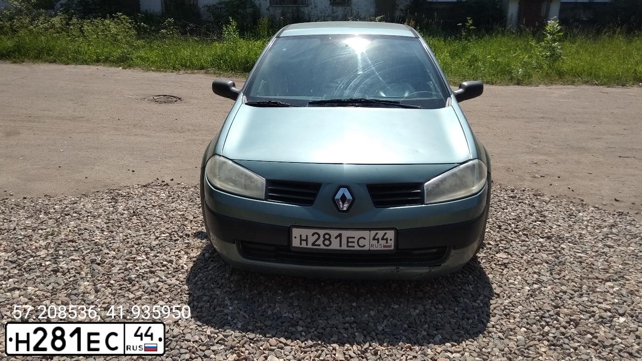 Фото автомобиля RENAULT MEGANE, 2004 — госномер В734ММ37. Цвет: ЗЕЛЕНЫЙ(СЕРО-ЗЕЛЕНЫЙ)