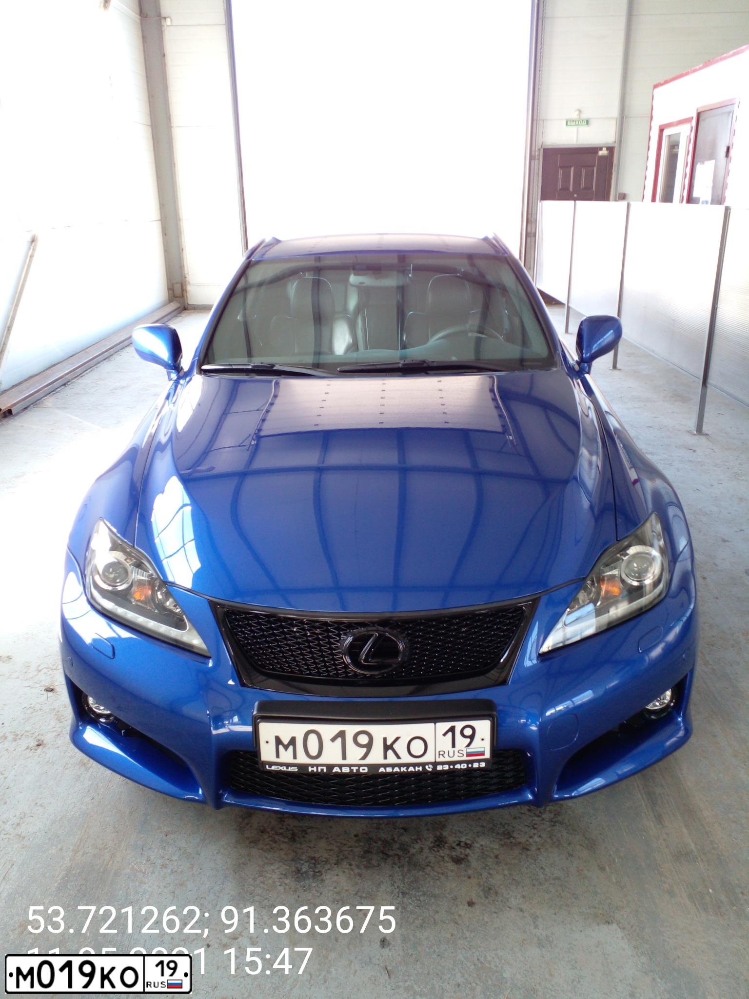 Фото автомобиля LEXUS IS, 2008 — госномер М070ММ70. Цвет: синий