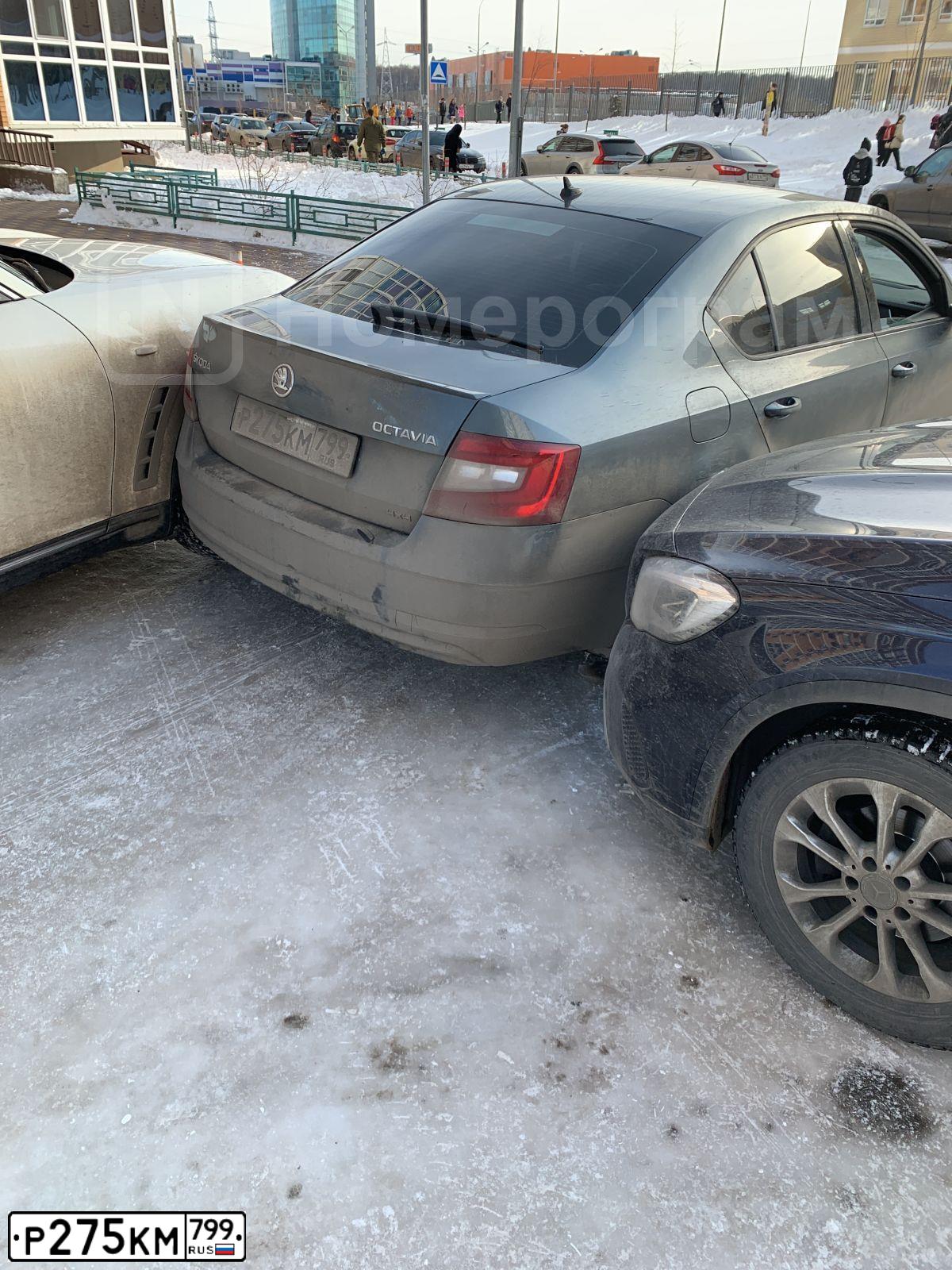 Фото автомобиля SKODA OCTAVIA, 2018 — госномер К871АА977. Цвет: Серый