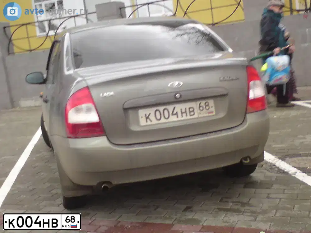 Фото автомобиля LADA 1118 KALINA, 2008 — госномер К004НВ68. Цвет: Темно-серый металлик