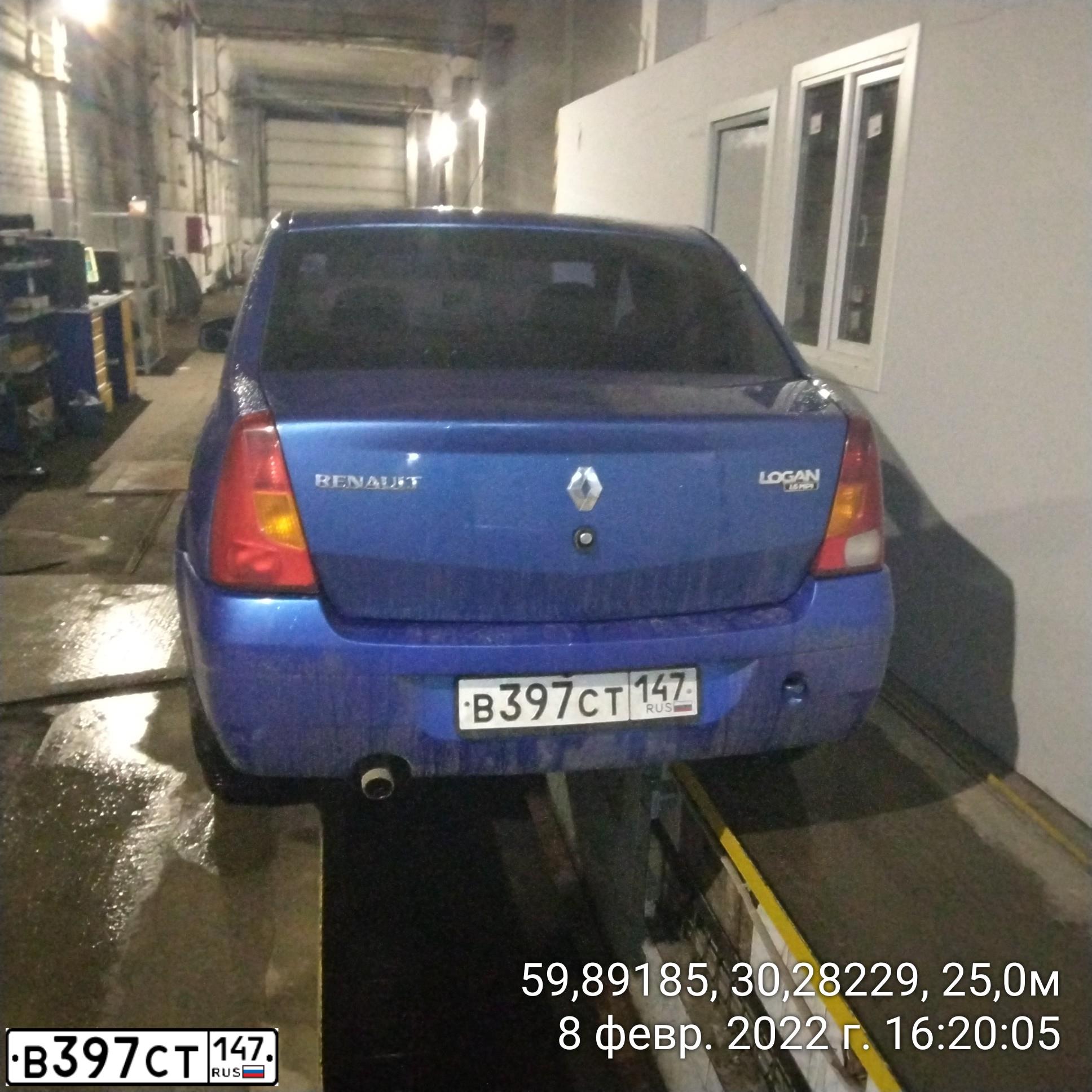 Фото автомобиля RENAULT LOGAN, 2008 — госномер К488ОН53. Цвет: синий