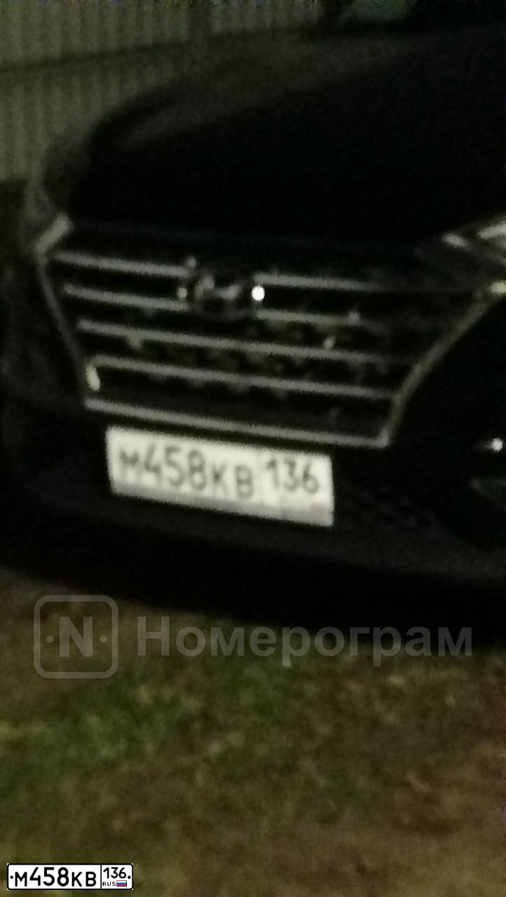 Фото автомобиля HYUNDAI TUCSON, 2019 — госномер М458КВ136. Цвет: ЧЕРНЫЙ