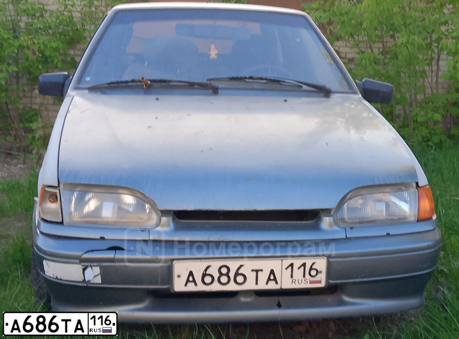 Фото автомобиля LADA 2114 SAMARA, 2007 — госномер А686ТА116. Цвет: СРЕДНИЙ СЕРО-ЗЕЛЕНЫЙ МЕТ.