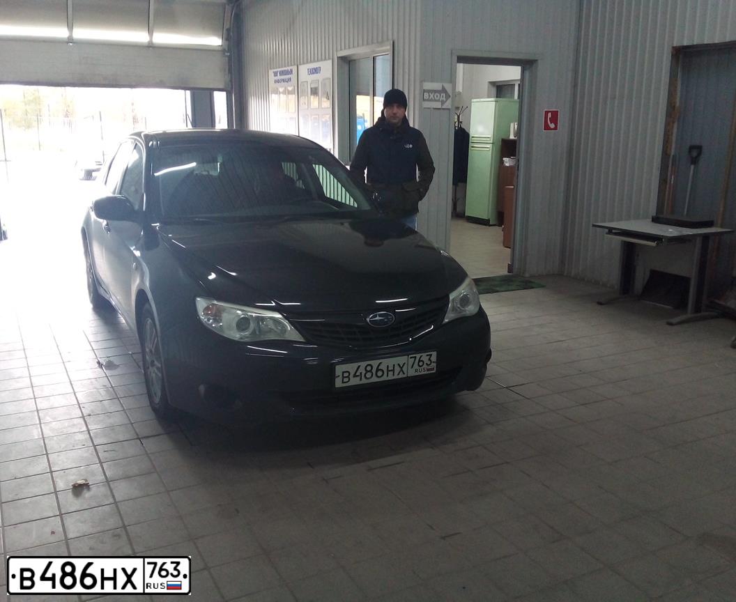 Фото автомобиля SUBARU IMPREZA, 2008 — госномер М818КМ763. Цвет: ЧЕРНЫЙ