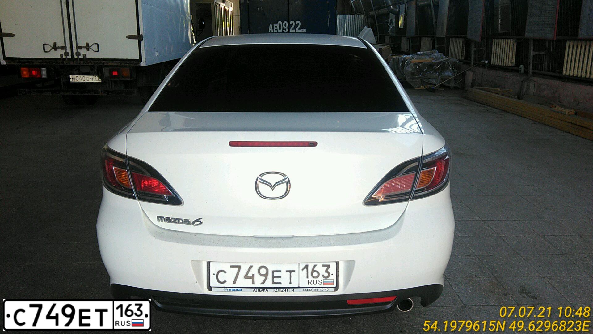 Фото автомобиля MAZDA 6, 2012 — госномер С749ЕТ163. Цвет: Белый