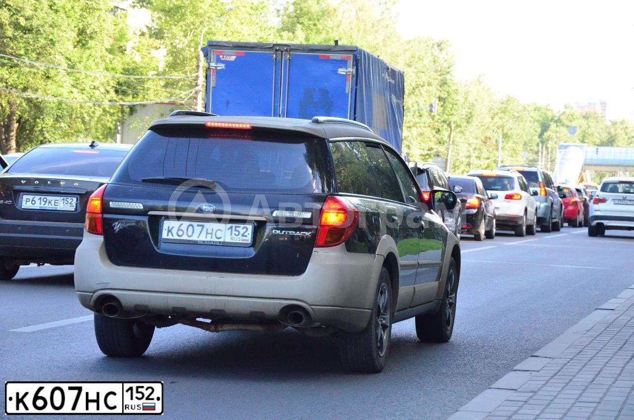 Фото автомобиля SUBARU OUTBACK, 2006 — госномер К607НС152. Цвет: ЧЕРНЫЙ