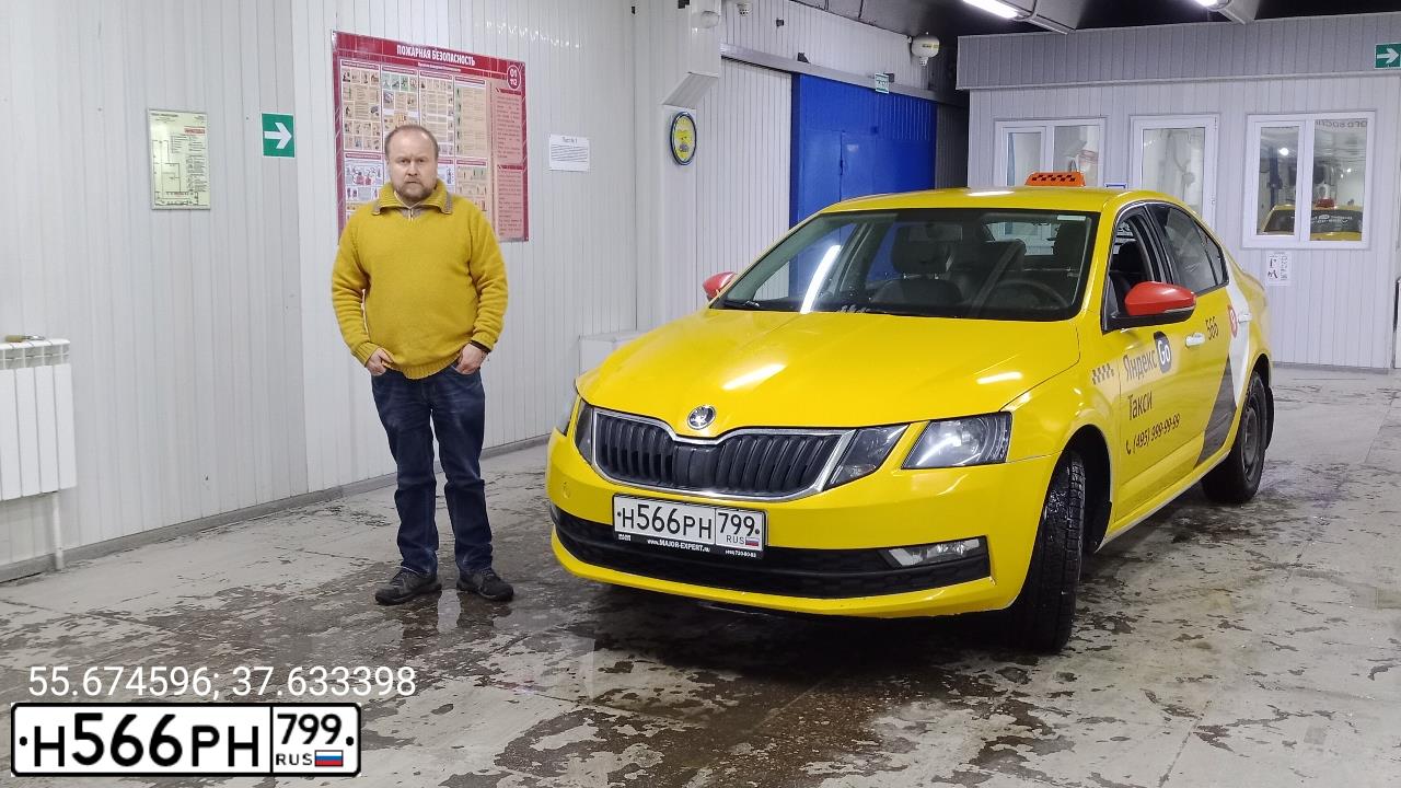 Фото автомобиля SKODA OCTAVIA, 2019 — госномер Н566РН799. Цвет: ЖЕЛТЫЙ