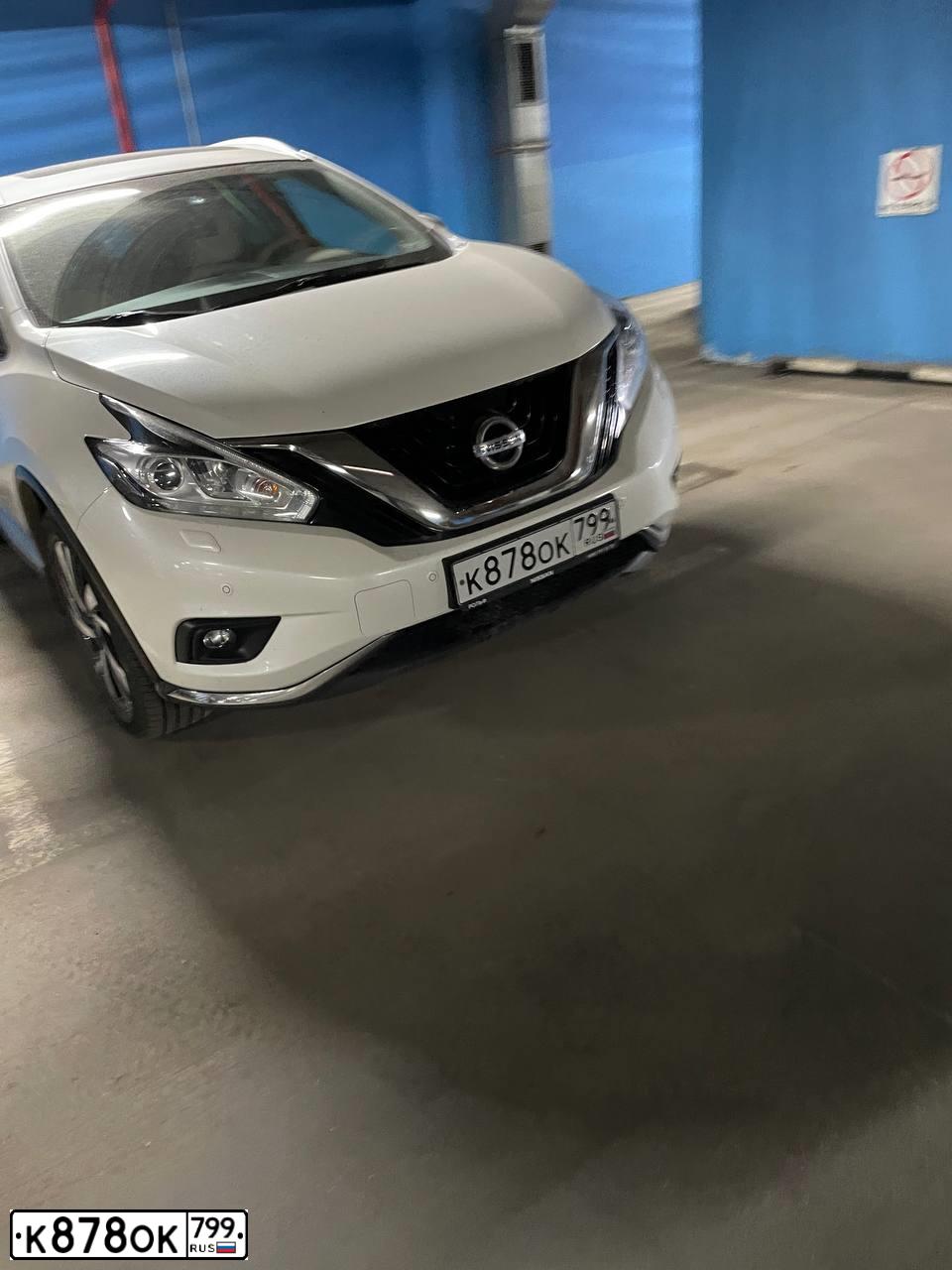 Фото автомобиля NISSAN MURANO, 2019 — госномер К878ОК799. Цвет: БЕЛЫЙ