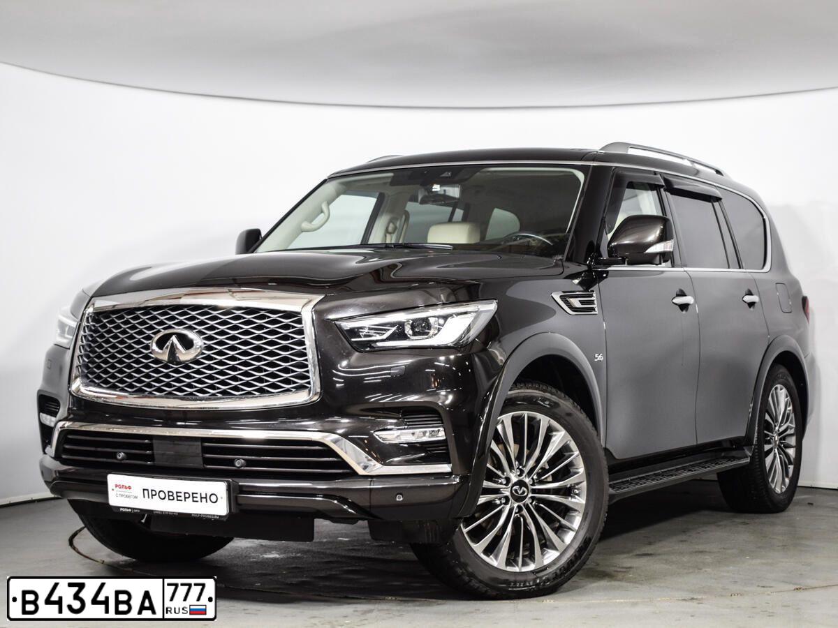 Фото автомобиля INFINITI QX80 /QX56/, 2018 — госномер Х303ММ32. Цвет: ЧЕРНЫЙ