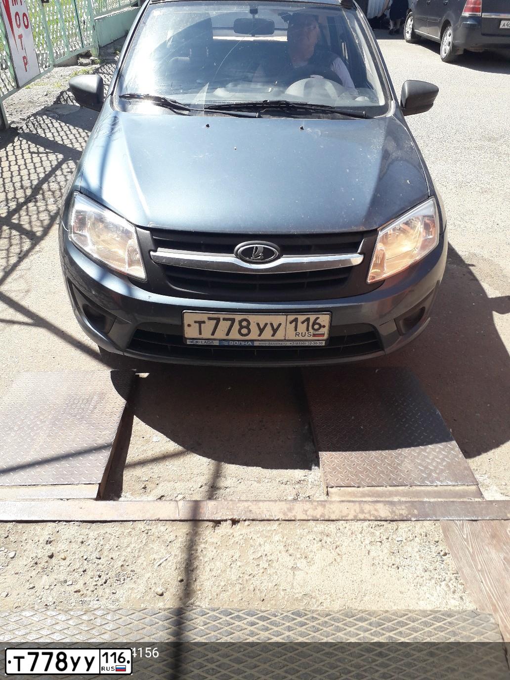 Фото автомобиля LADA 2191 GRANTA, 2014 — госномер Т778УУ116. Цвет: СЕРО-СИНИЙ