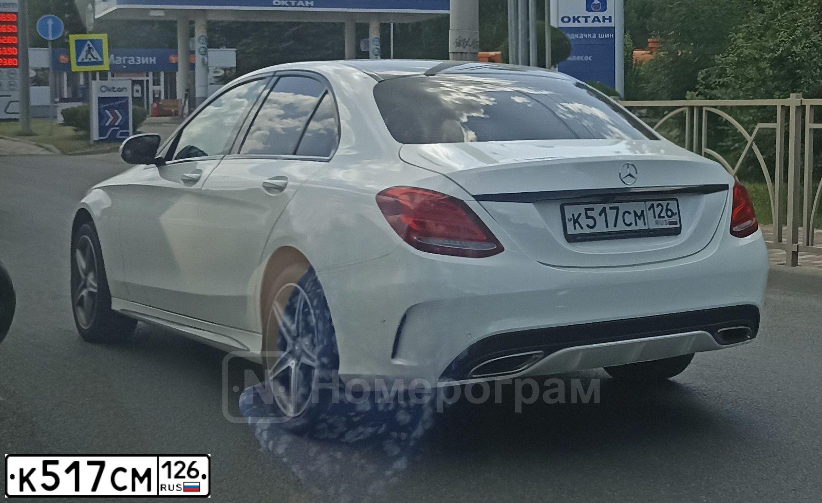 Фото автомобиля MERCEDES C-KLASSE, 2016 — госномер К517СМ126. Цвет: Белый
